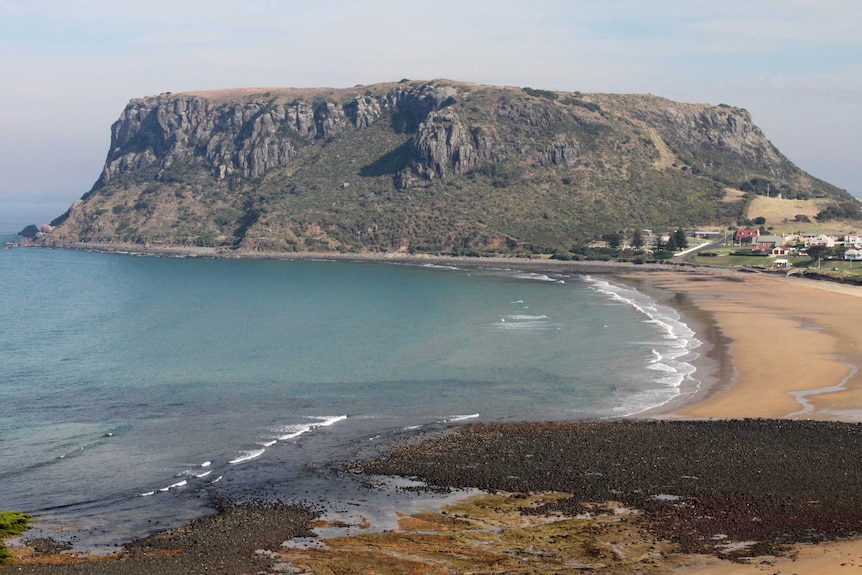 The town of Stanley in north west Tasmania is nestled beneath 'The Nut'