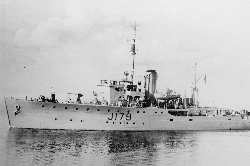 An historic photo of the HMAS Launceston