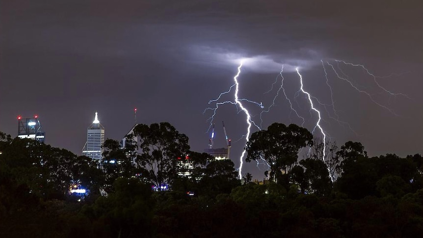Electrical storm over Perth
