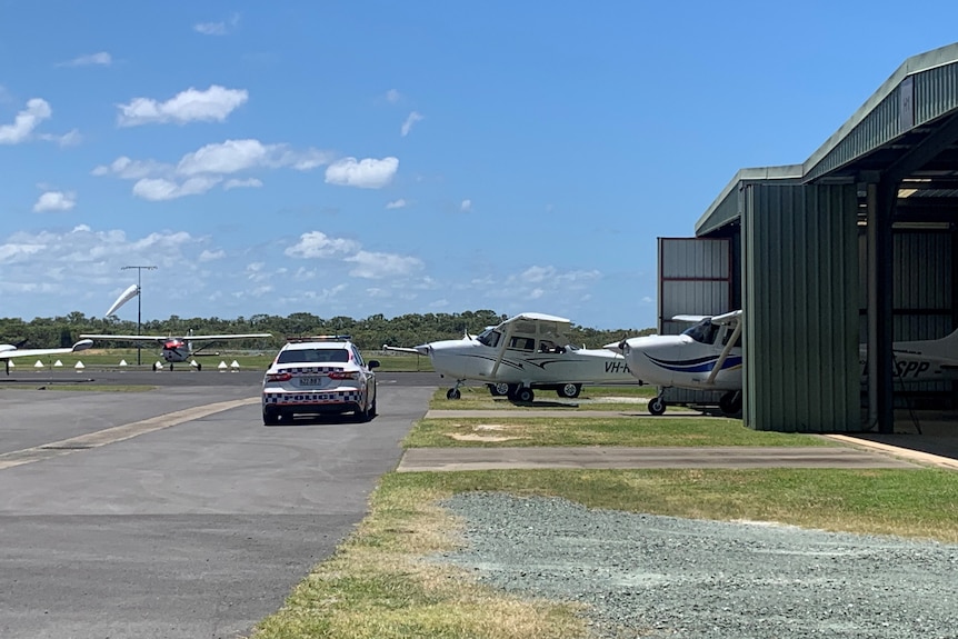 A police car at Redcliffe Airport. 