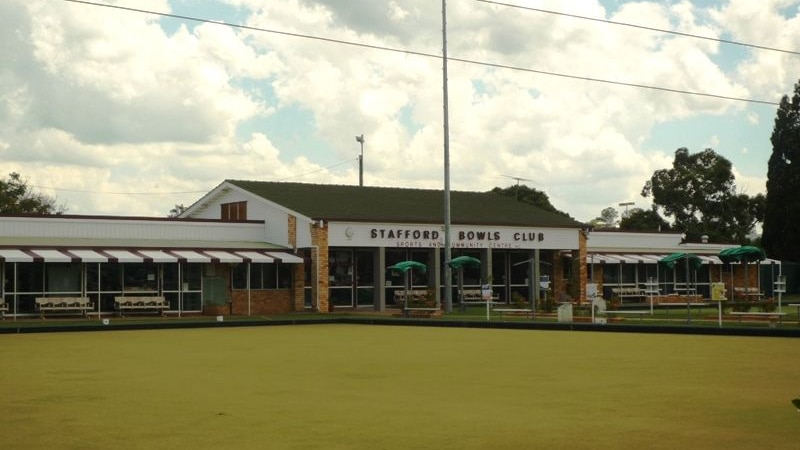Old Stafford Bowls Club set among green lawns.