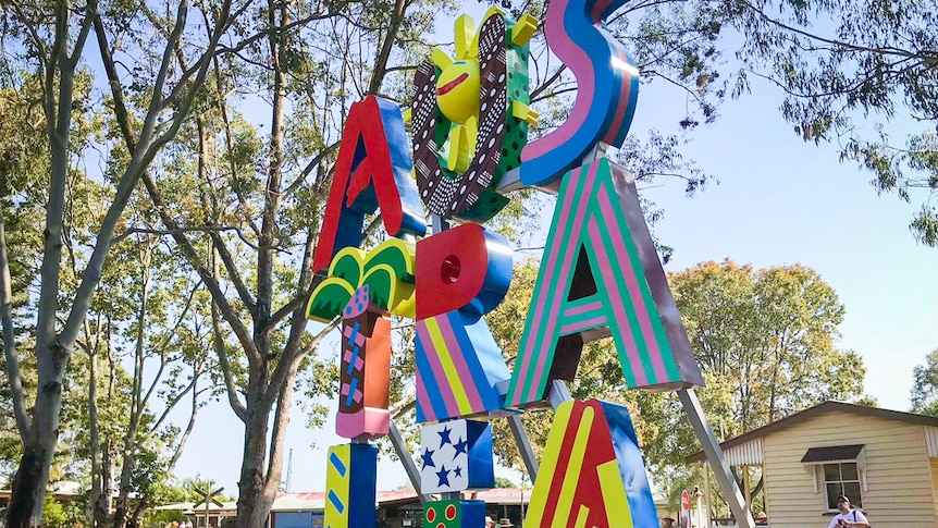 A bright large Australia sign from Expo '88.