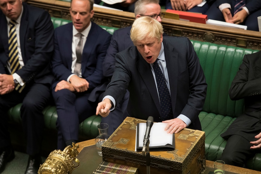 Britain's Prime Minister Boris Johnson speaks in the House of Commons.