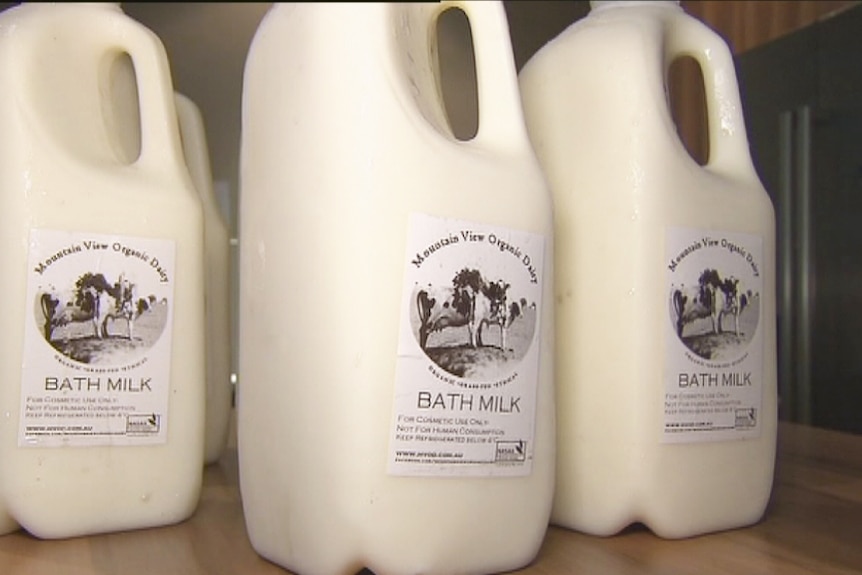 Raw milk labelled as bath milk