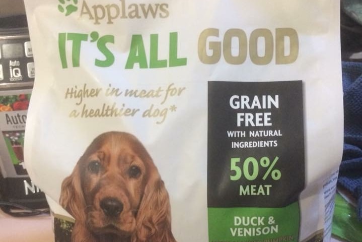 A bag of Applaws dog food