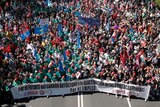 Thousands of Spanish miners and their supporters protest against government austerity in Madrid.