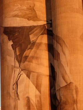 Character three on Guido van Helten's Brim silo artwork.