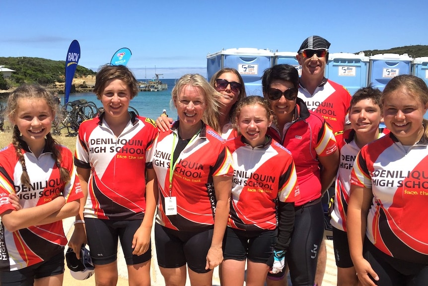 Members of the Deniliquin High School Team on the Great Victorian Bike Ride