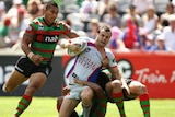 More trouble ... Ben Rogers (centre) in his playing days with Newcastle.