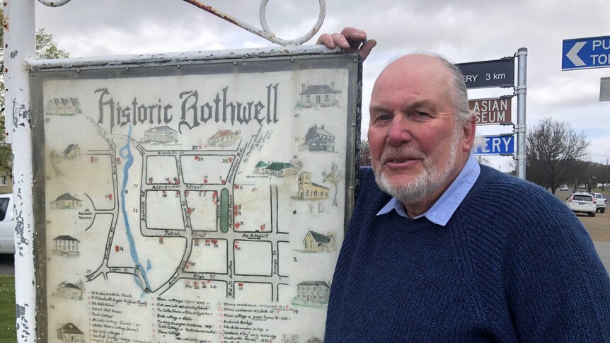 Jim Poore with Bothwell sign