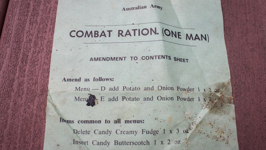 The ration pack included Menu E for James Major's uncle