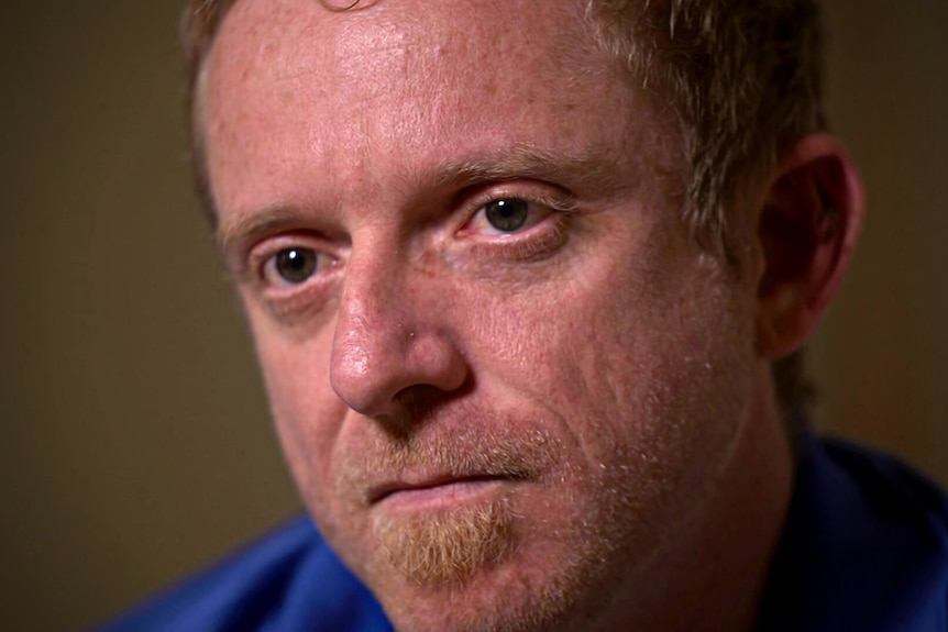 Close up of a man's face.