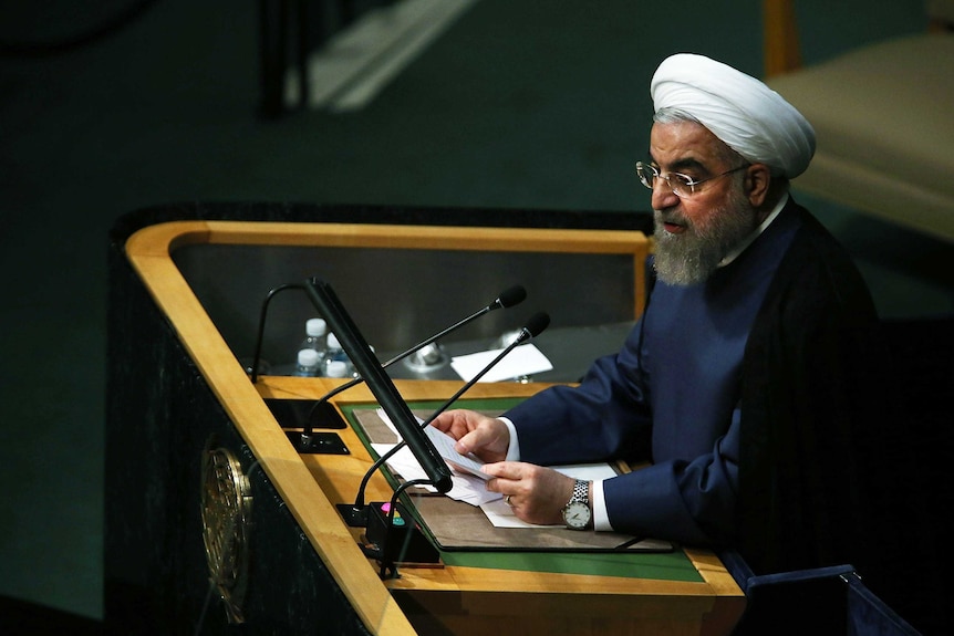 President of Iran Hassan Rouhani addresses the United Nations General Assembly