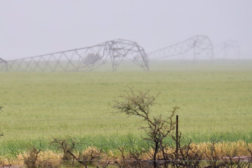 Downed transmission towers