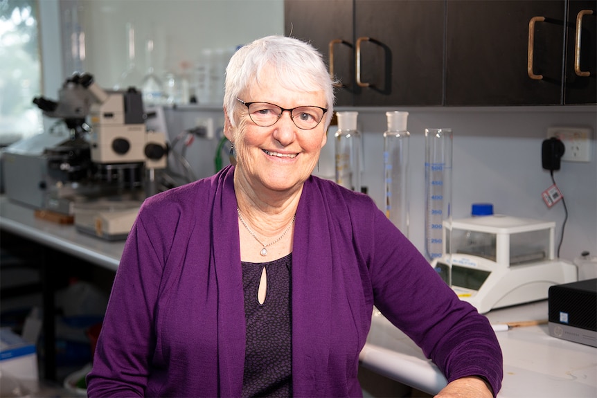 Lynette Abbott in her soils lab.