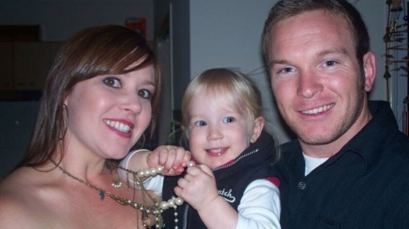Lance Corporal Jared MacKinney with wife Beckie and daughter Annabell