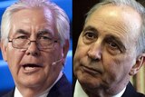 A composite image of Rex Tillerson and Paul Keating.