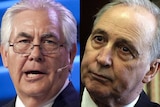A composite image of Rex Tillerson and Paul Keating.