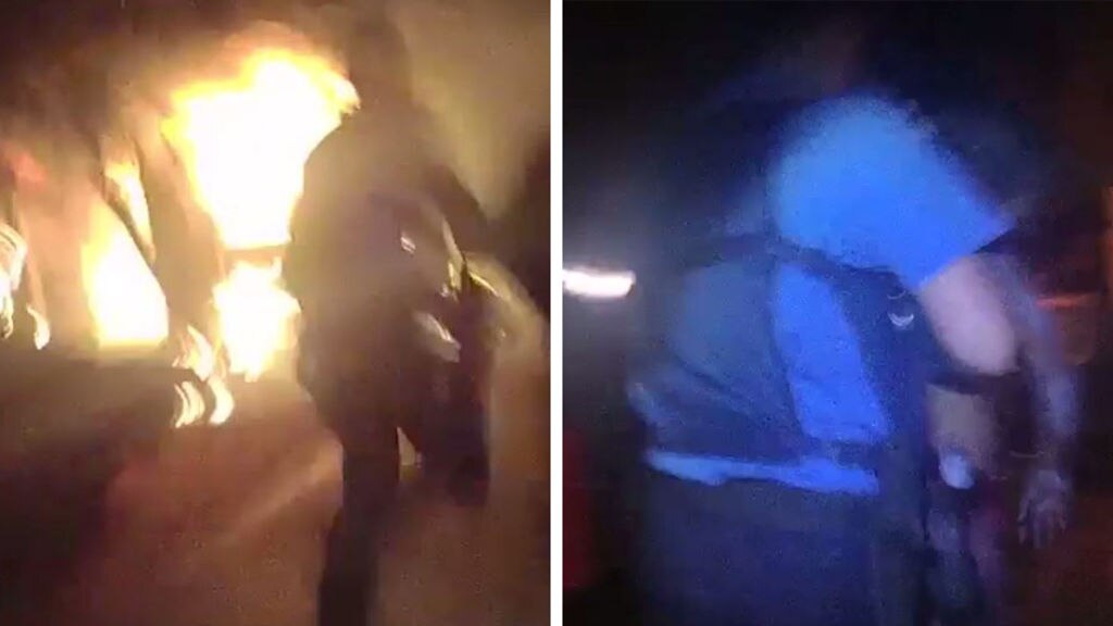 WA Police officers rescue a boy from a burning house - ABC News