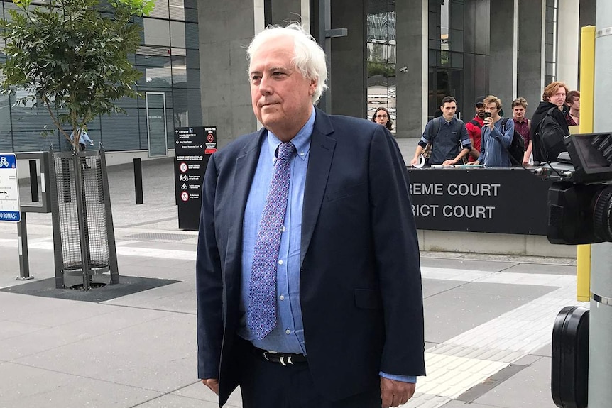 Clive Palmer outside the Supreme Court in Brisbane.