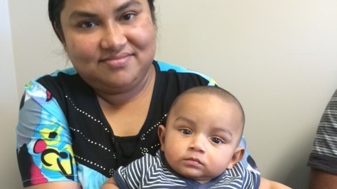 Australian-born baby Ferouz and his mother Latifar.
