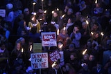 Pro-asylum seeker protests at the Danish parliament in Copenhagen