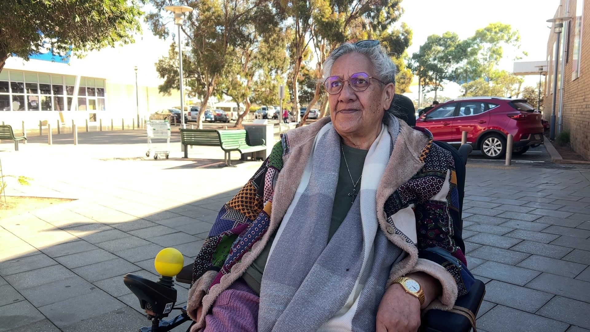 A lady in a wheelchair 