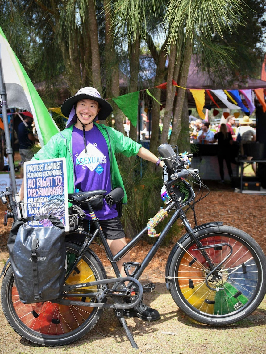 Kerry with his rainbow bike.