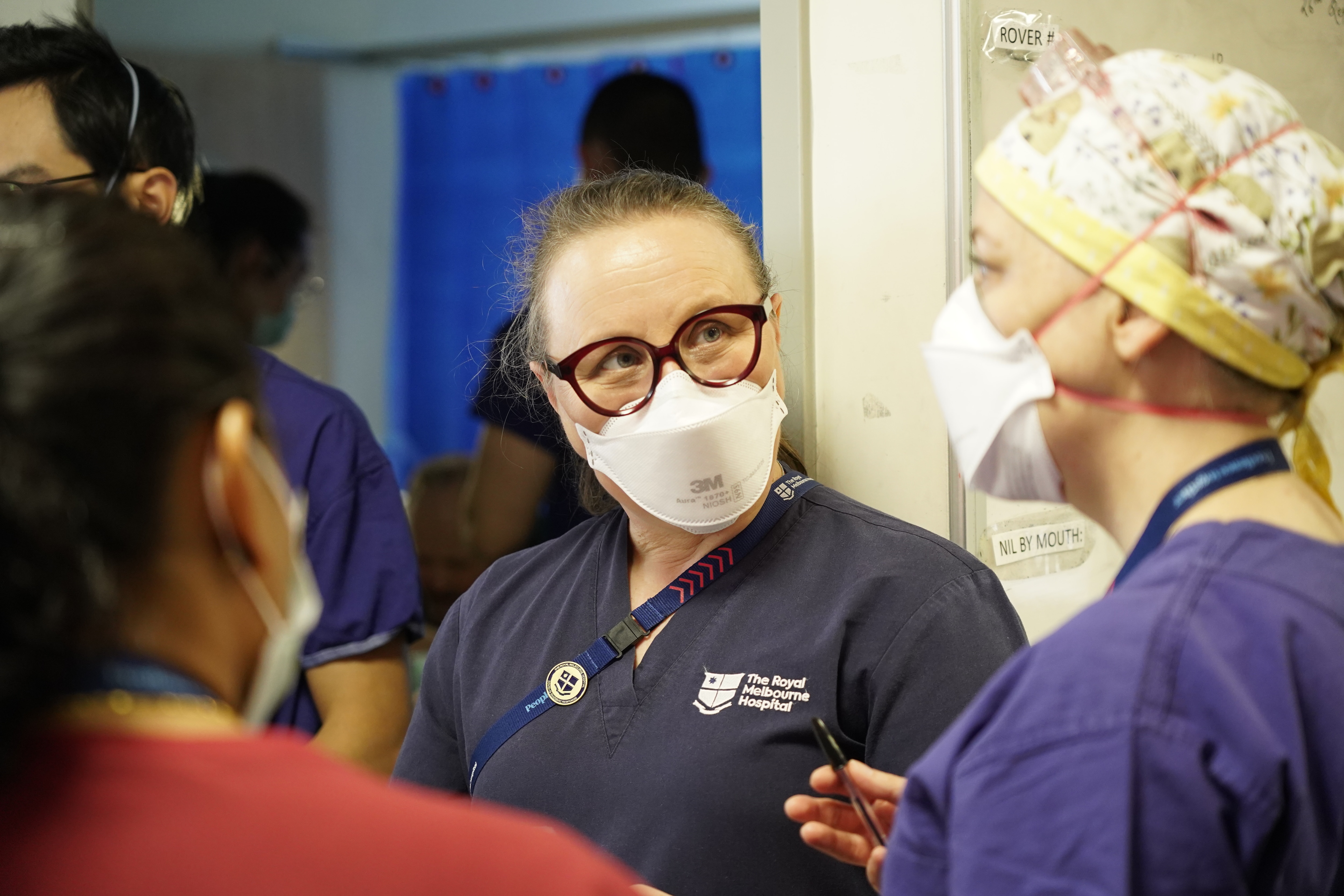Patients being treated at the Royal Melbourne Hospital road trauma unit.