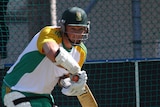 South African captain Graeme Smith batting in the nets