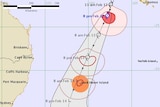 The Tropical Cyclone Uesi forecasted tracking.