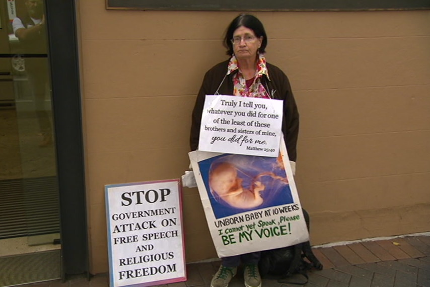 Abortion debate woman against