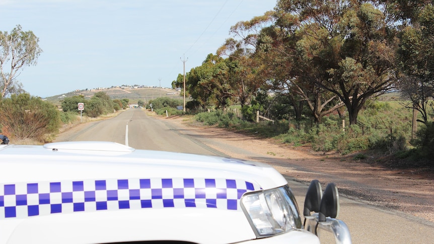 Police blocked off the accident scene, just north of Port Pirie