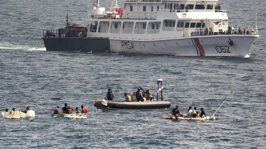 Pakistan Maritime Security vessel Nasrat assists HMAS Darwin in rescue