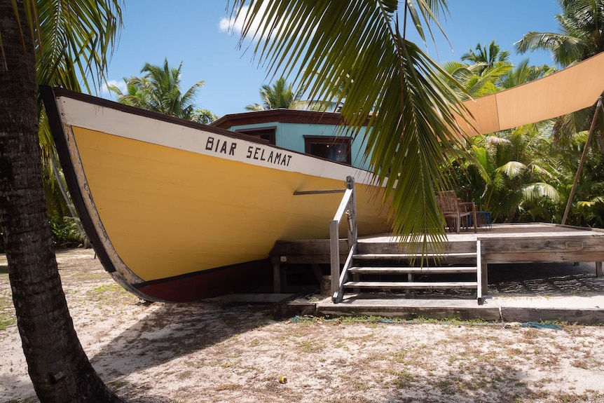 The restored boat, now the Big Barge Arts Centre.