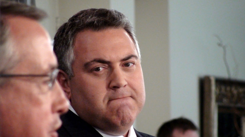 Opposition treasury spokesman Joe Hockey andTreasurer Wayne Swan (Samuel Cardwell: AAP)