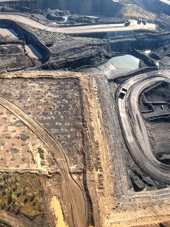 An aerial photo of the West Pit at the New Acland Coal Mine