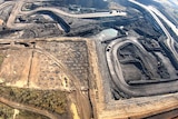 An aerial photo of the West Pit at the New Acland Coal Mine taken on 16 June 2020.