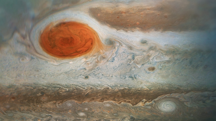 close up of Jupiter's red spot