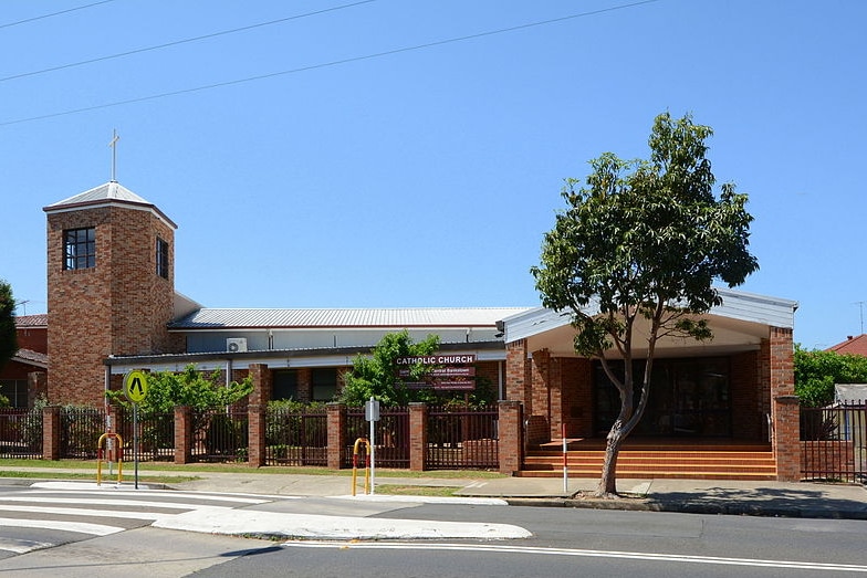 The exterior of a church.