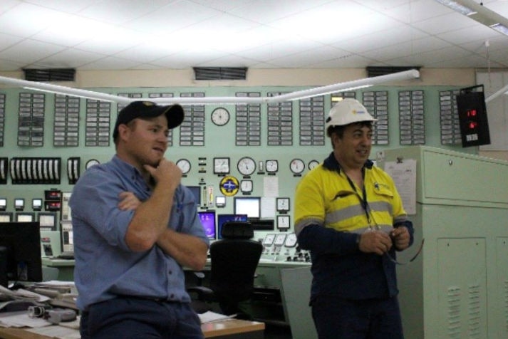 Frank Palermo in the control room at Hazelwood.