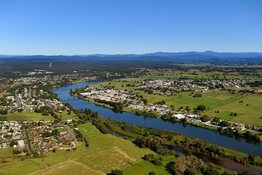 An aerial photo of Kempsey.