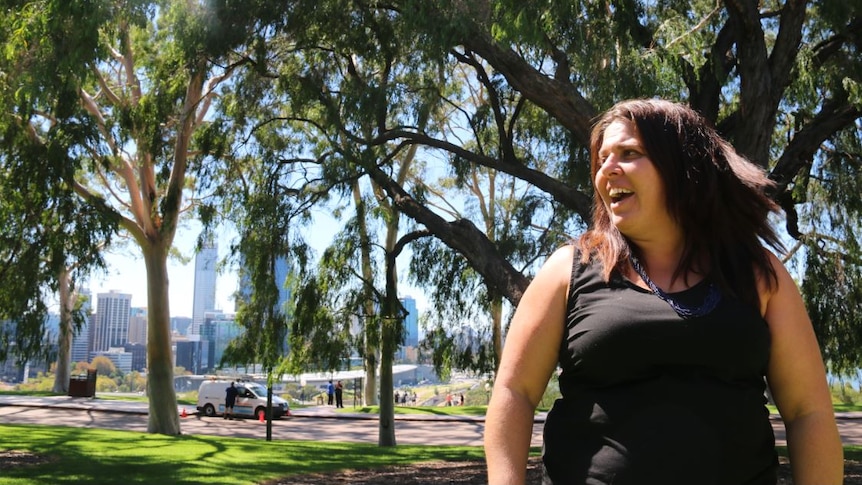 Ingrid Cumming pictured in front of trees in Perth's Kings Park.