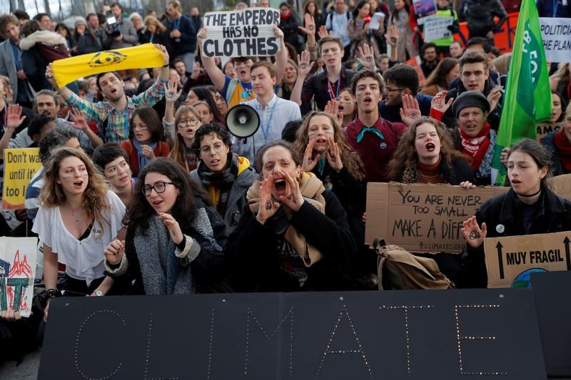 Climate protests outside COP25