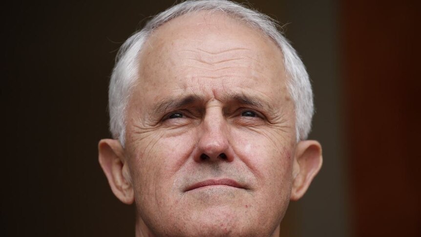 Malcolm Turnbull stares straight ahead