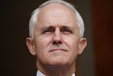 Malcolm Turnbull stares straight ahead