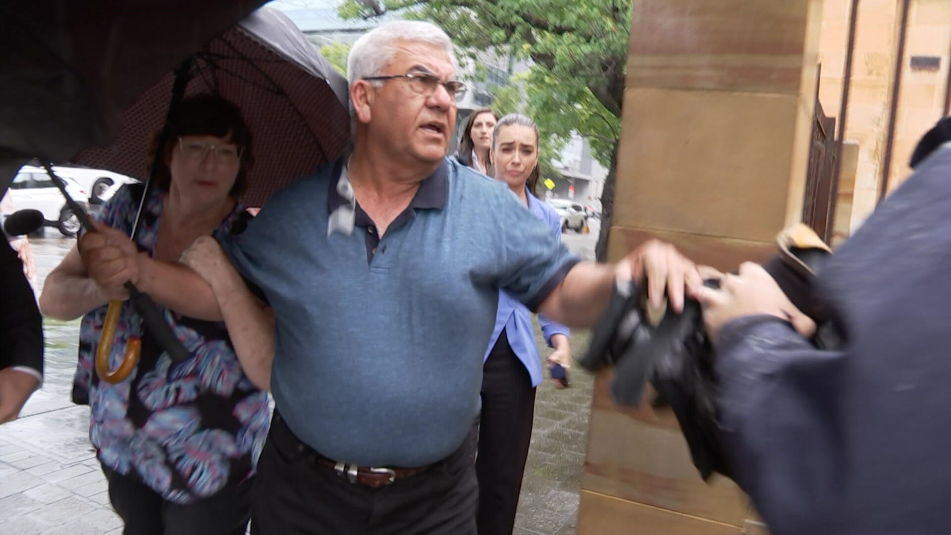 Raelene Polymiadis's Husband Shoves Media Outside Adelaide Magistrates ...