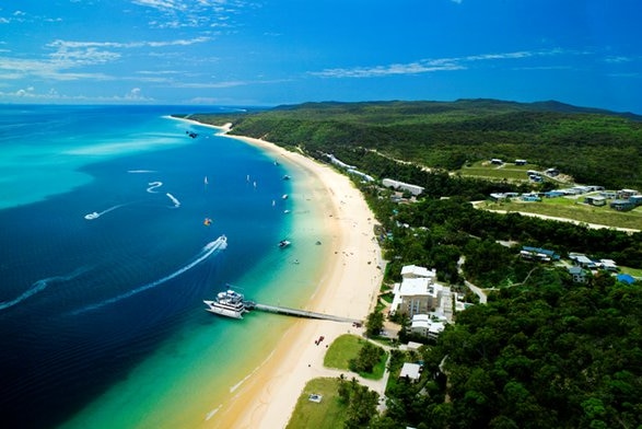 An aerial view of the Tangalooma Resort on Moreton Island off south-east Queensland