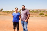 Aboriginal mental health workers Kelly Donaldson and Richard Ashwin at the Ninga Mia community on the outskirts of Kalgoorlie.