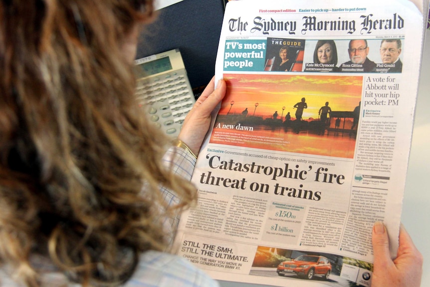 The first Sydney Morning Herald compact edition.